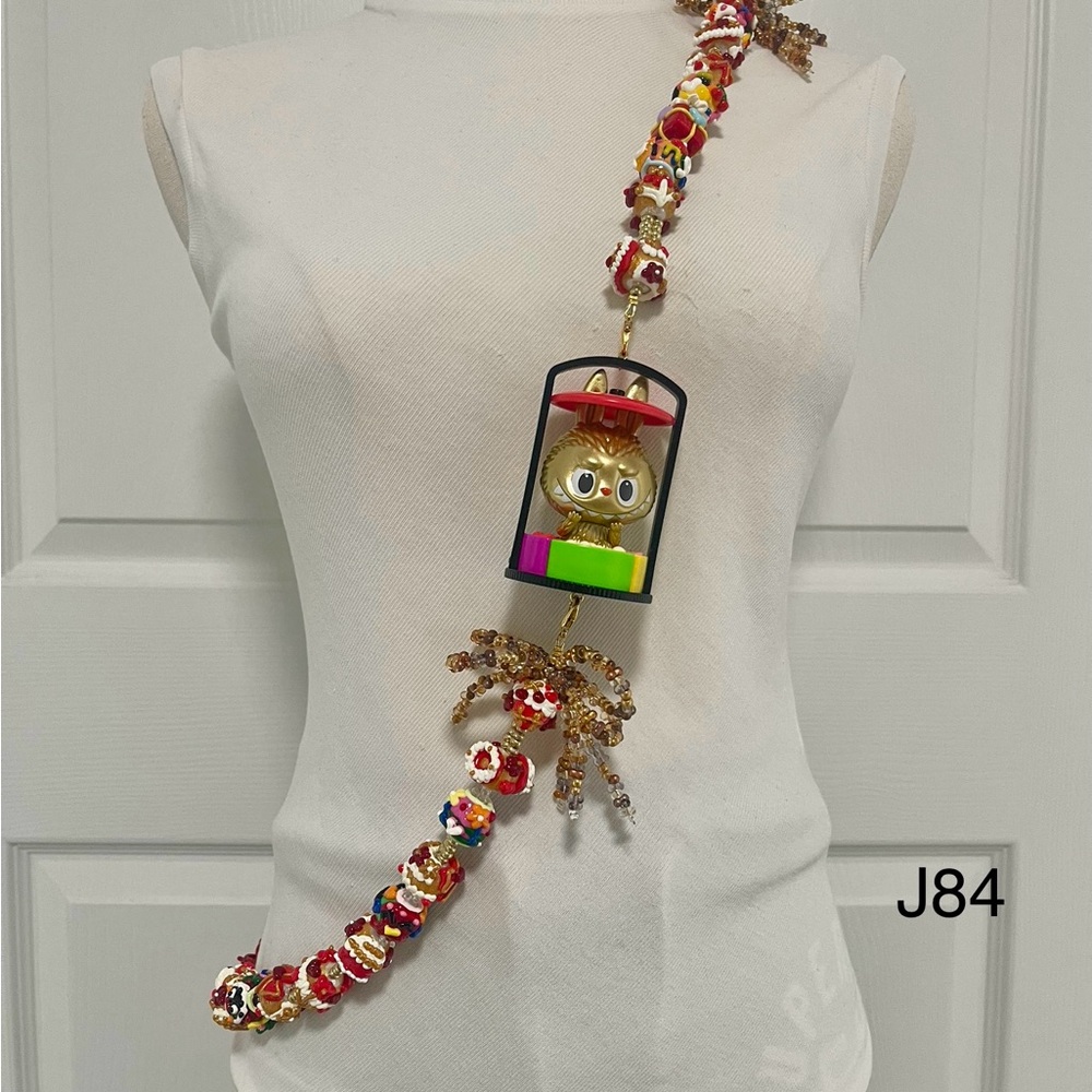 Handmade Crossbody Phone Strap with Figure Toy adjustable for Phone Lanyard,Bag